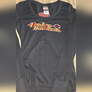 Harley-Davidson Black Logo Long Sleeve Tee Size Small